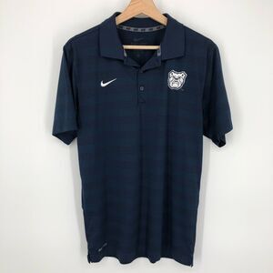 Nike Butler Bulldogs Polo Mens Small Navy Blue Short Sleeve Patch Mascot College
